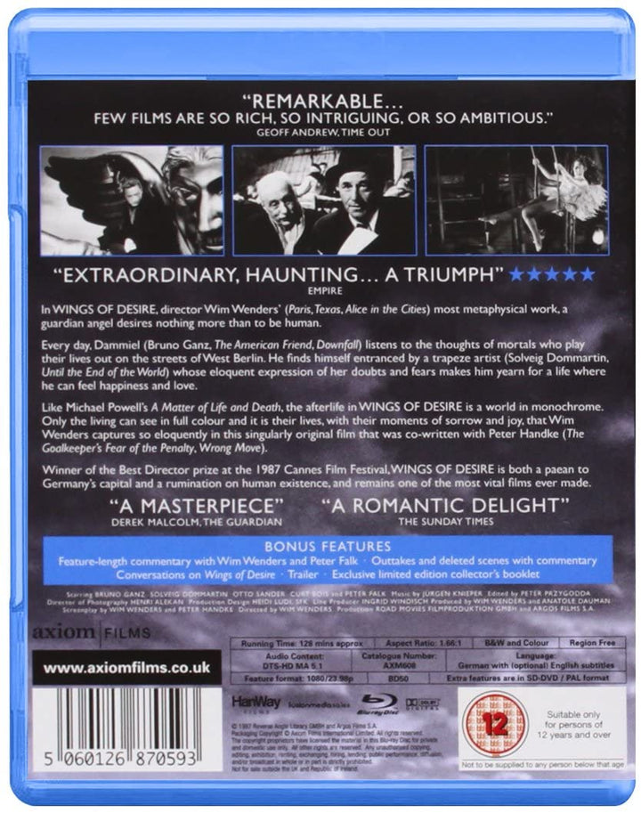 Wings Of Desire [1987]  - Fantasy/Romance [Blu-ray]