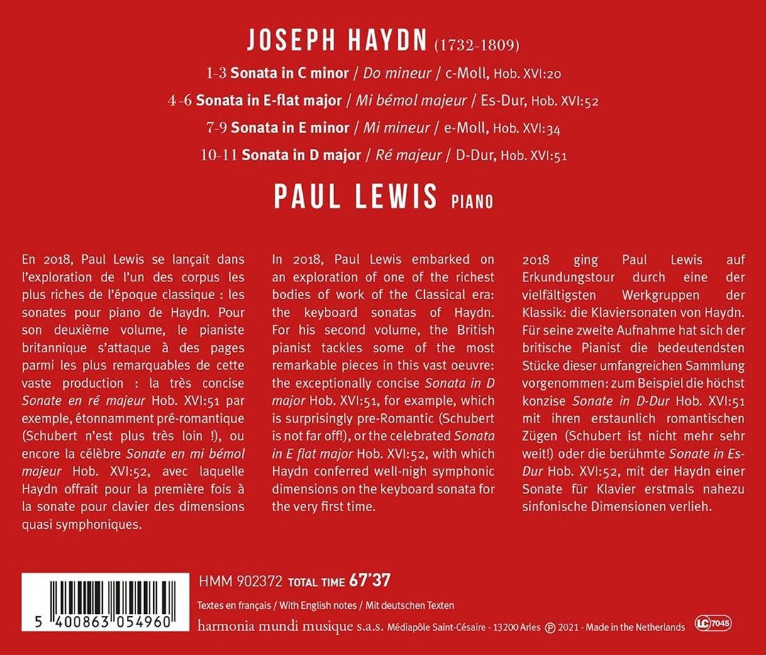 Lewis, Paul - Joseph Haydn: Klaviersonaten Nr. 20, 34, 51 &amp; 52 [Audio-CD]