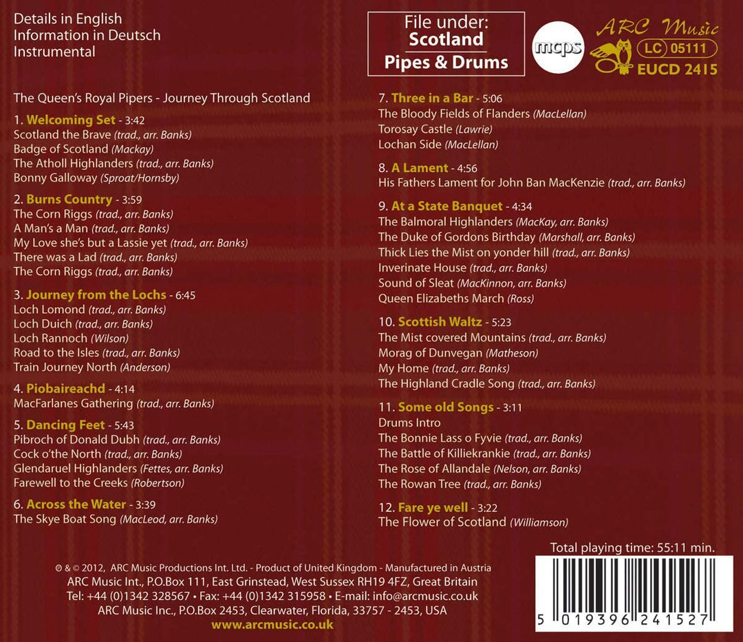 Francisco Fialho Queen's Royal Pipers – Best Of Scottish Pipes &amp; Drums [Audio CD]