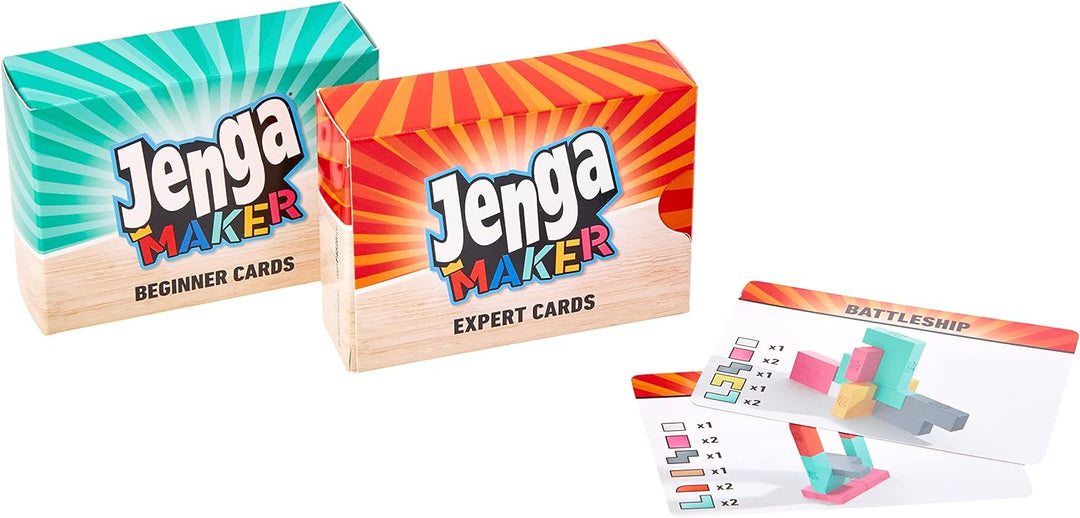 Hasbro Gaming Jenga Maker, Holzklötze, Stapelturmspiel, Spiel für Kinder im Alter