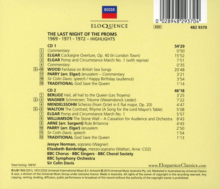 Die letzte Nacht der Proms 1969 - 1971 - 1972 [Audio-CD]