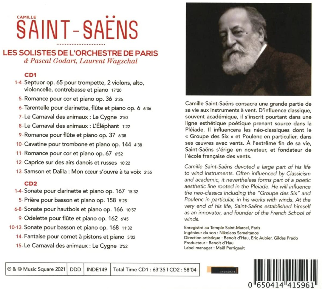 Les solisten de l'orchestre de Paris - Saint-Saens Kammermusik mit Bläsern [Audio CD]