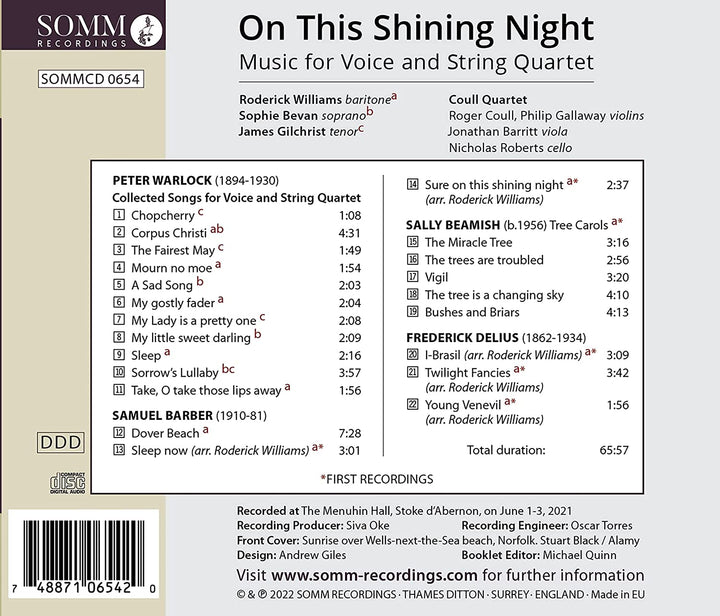 On This Shining Night [Roderick Williams; James Gilchrist; Sophie Bevan; [Audio CD]