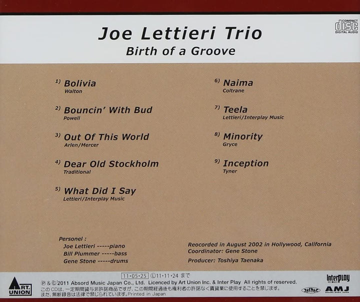 Joe Lettieri Trio – Birth of Group [Audio CD]