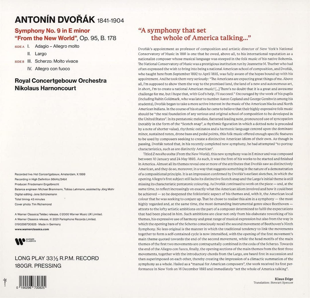 Nikolaus Harnoncourt – Dvo?ak: Symphony No From the New World“ [Vinyl]