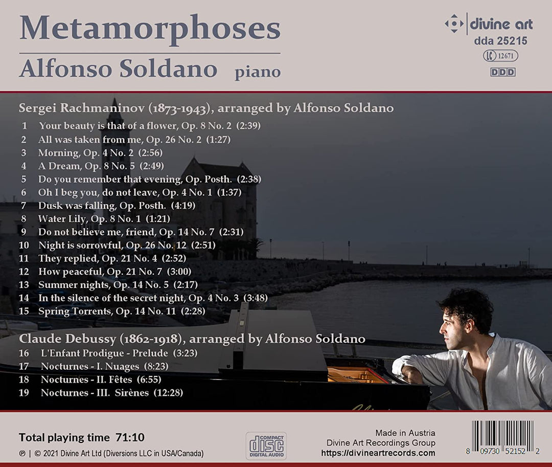 Metamorphosen [Alfonso Soldano] [Divine Art: DDA25215] [Audio CD]