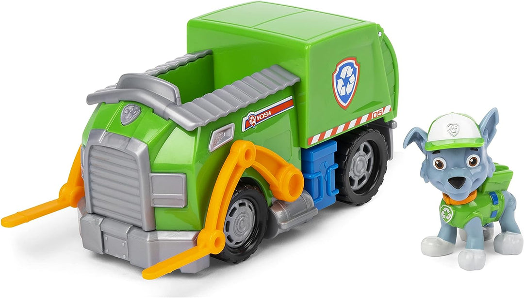 PAW Patrol, Rocky's Recycling-Truck-Fahrzeug mit Sammelfigur, für Kinder ab 1 Jahr