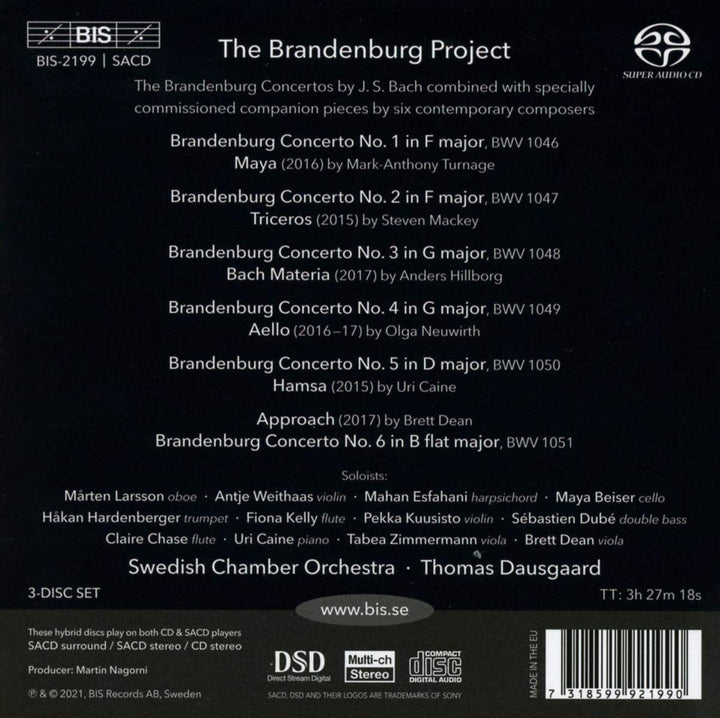 Brandenburg Project [Schwedisches Kammerorchester; Thomas Dausgaard] [Bis: BIS2199] [Audio CD]