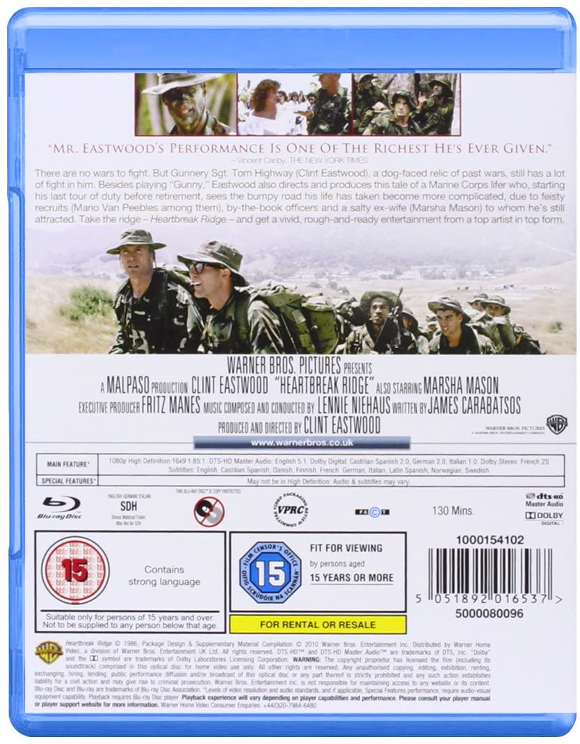 Heartbreak Ridge [1986]  -War/Action [Blu-ray]