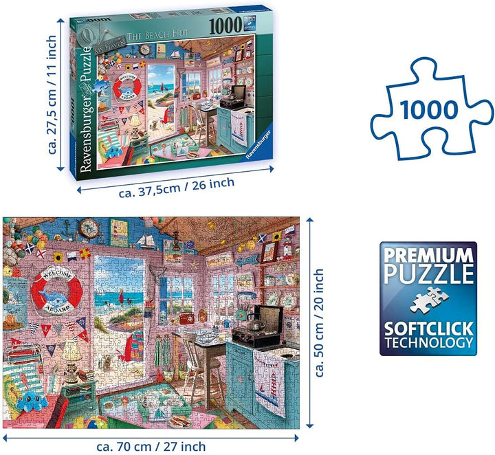 Ravensburger My Haven Nr. 7 Die Strandhütte, 1000-teiliges Puzzle für Erwachsene und Kinder ab 12 Jahren