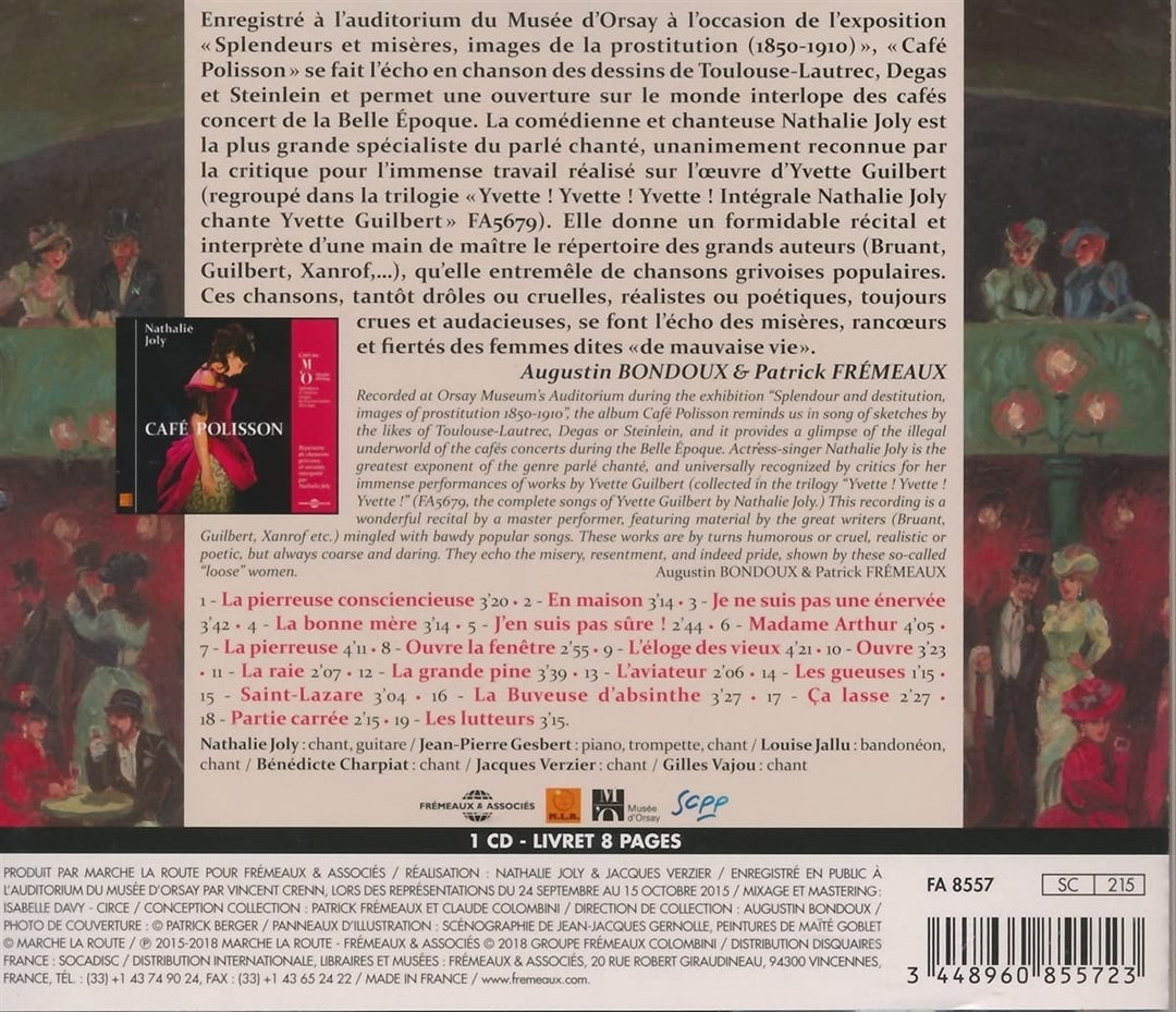 Nathalie Joly - Café Polisson - Créé Au Musée Dorsay Pour Lexposition Splendeurs Et Misères, Images De La Prostitution 1850-1910 Répertoire De Chansons Grivoises Et Sociales [Audio CD]