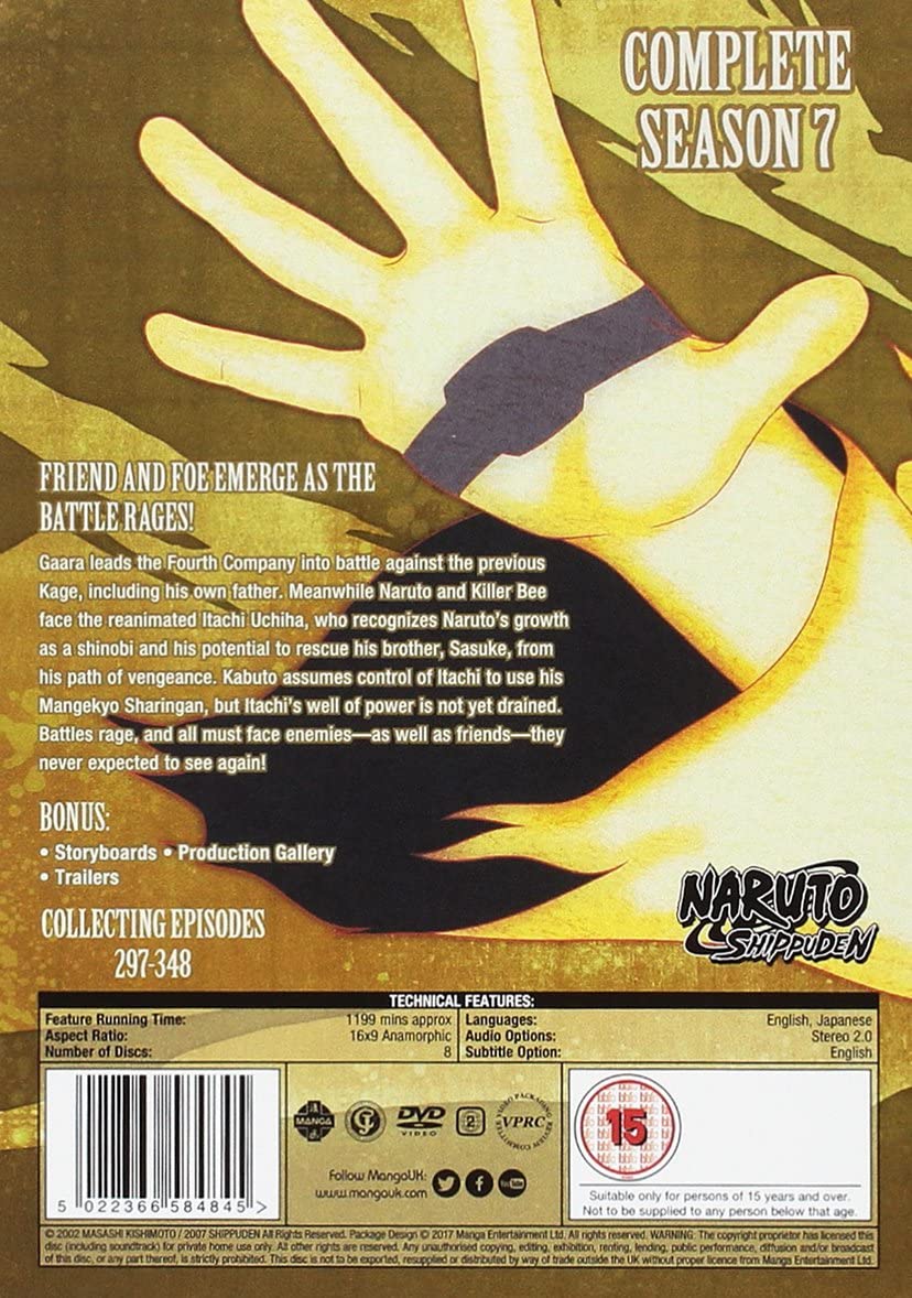 Naruto Shippuden Complete Series 7 (Episoden 297-348) – Action-Fiction [DVD]