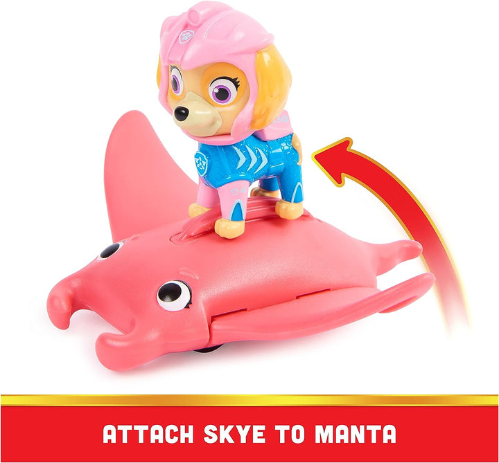 Paw Patrol, Aqua Pups Skye und Manta Ray Actionfiguren-Set, Kinderspielzeug für alle Altersgruppen