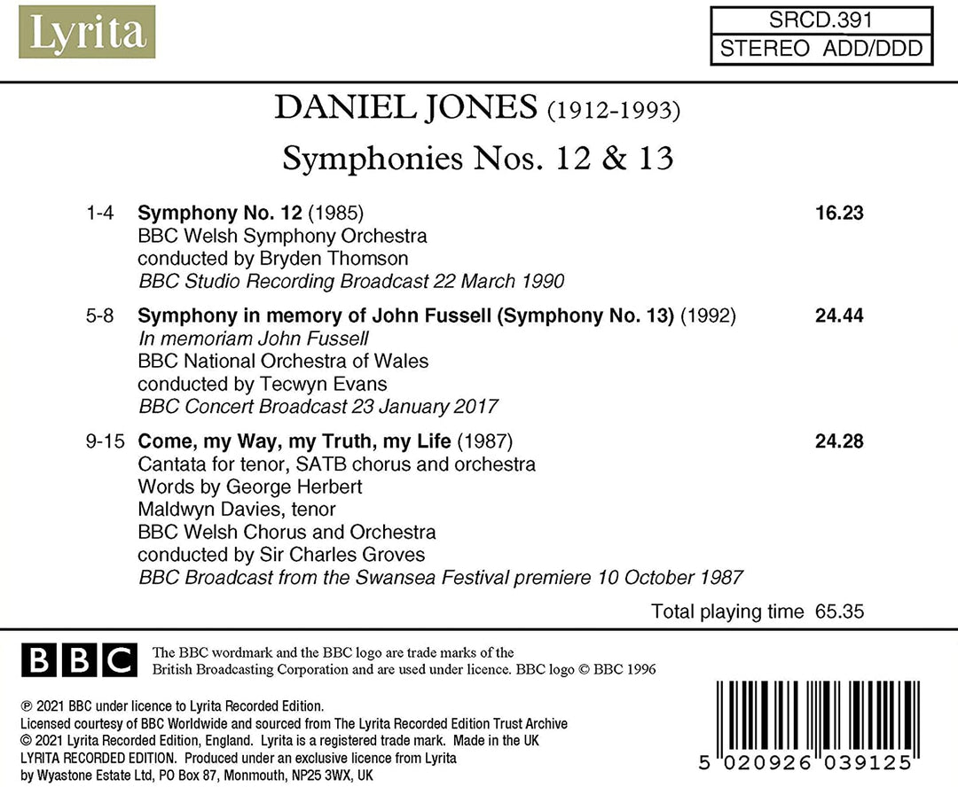 Daniel Jones: Sinfonien Nr. 12 und 13 [Audio-CD]