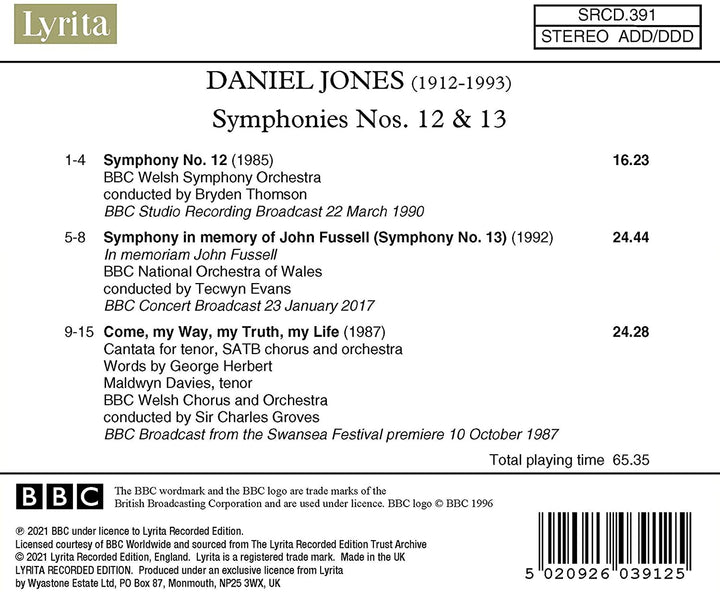 Daniel Jones: Sinfonien Nr. 12 und 13 [Audio-CD]