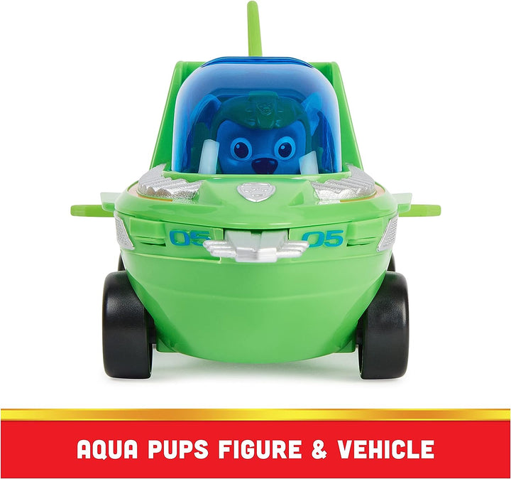 Paw Patrol Aqua Pups Rocky, verwandelndes Sawfish-Fahrzeug mit Sammelaktion