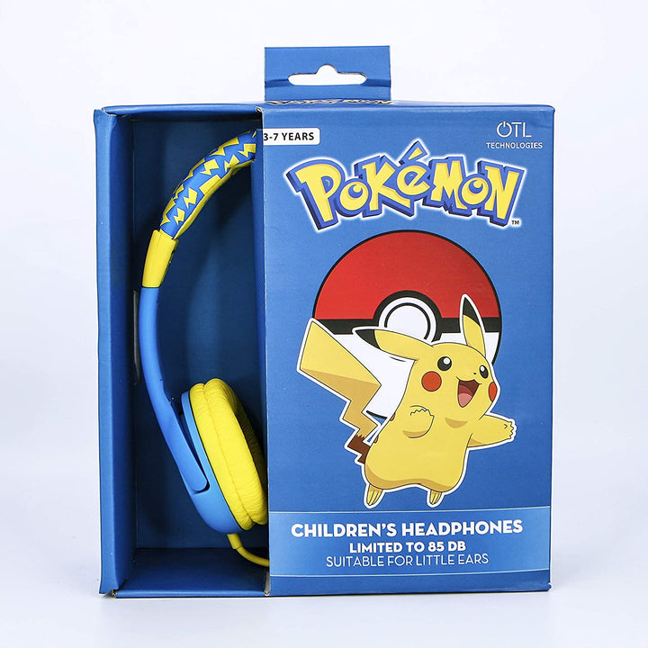 OTL Technologies PK0759 Pokemon Pikachu kabelgebundene Kinderkopfhörer mit verstellbarem Kopfbügel, blau, Einheitsgröße