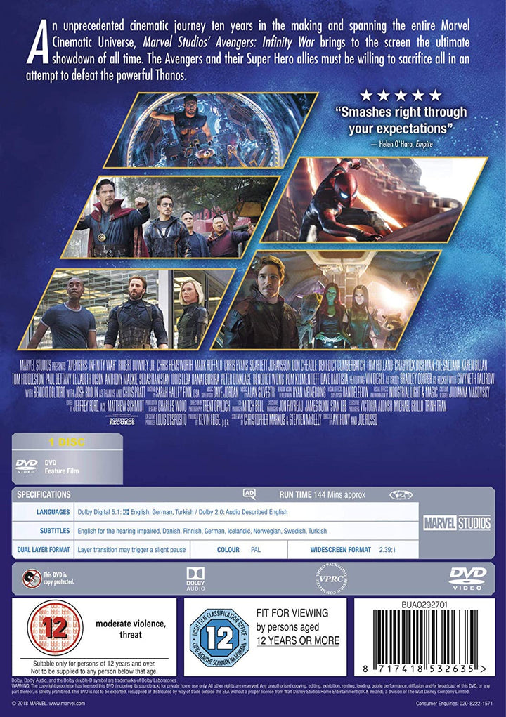 Marvel Studios Avengers: Infinity War – Action/Abenteuer [DVD]