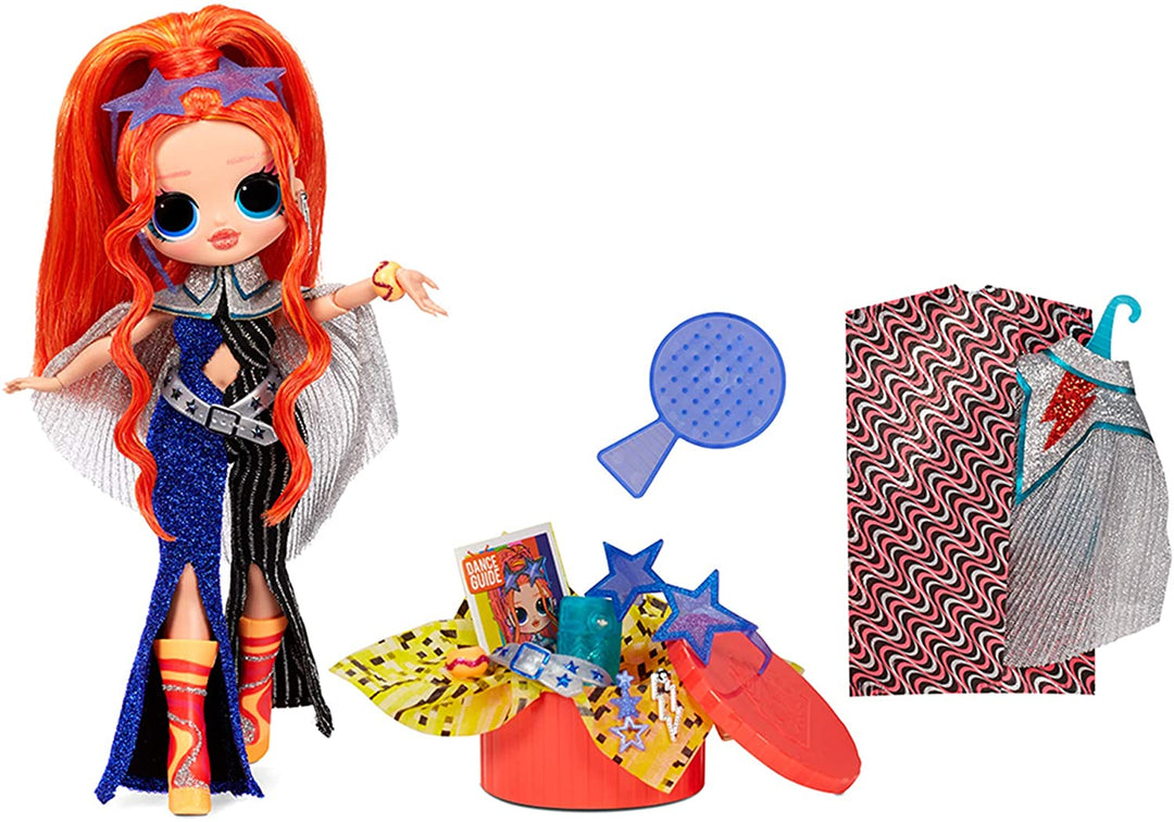 LOL Surprise OMG Dance Dance Dance Major Lady Fashion Doll, mit 15 Überraschungen, Designerkleidung, Magischem Schwarzlicht, Modeaccessoires, Schuhen, Modepuppenständer und TV-Paket