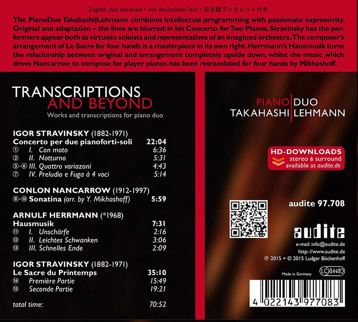 Transkriptionen und darüber hinaus [Audio-CD]