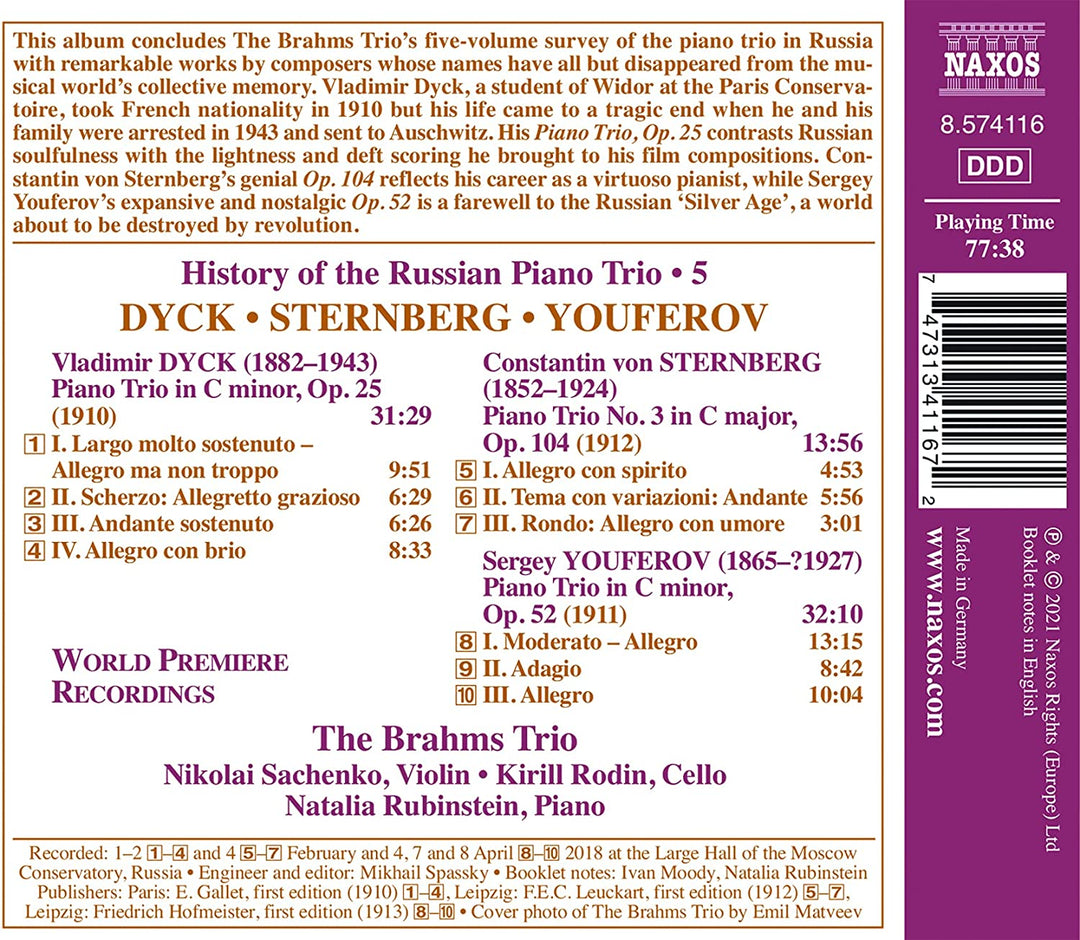 Das Brahms-Trio – Verschiedene: Russische Trios 5 [Das Brahms-Trio] [Naxos: 8574116] [Audio-CD]