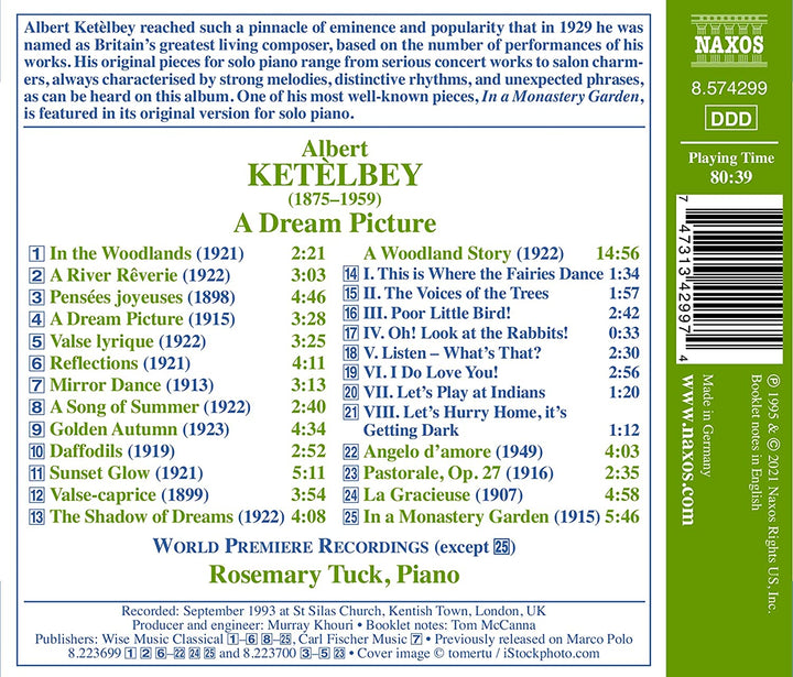 Rosemary Tuck – Ketelbey: A Dream Picture [Rosemary Tuck] [Naxos: 8574299] [Audio CD]