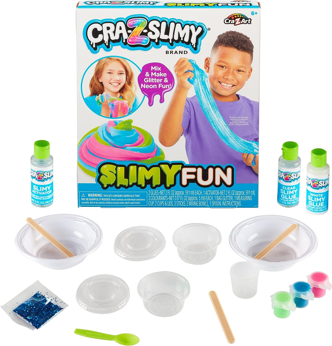 Crazy Slimy Slime Slime Fun Kit – stellen Sie Ihren eigenen Schleim her, Glitzerschleim, Neonschleim