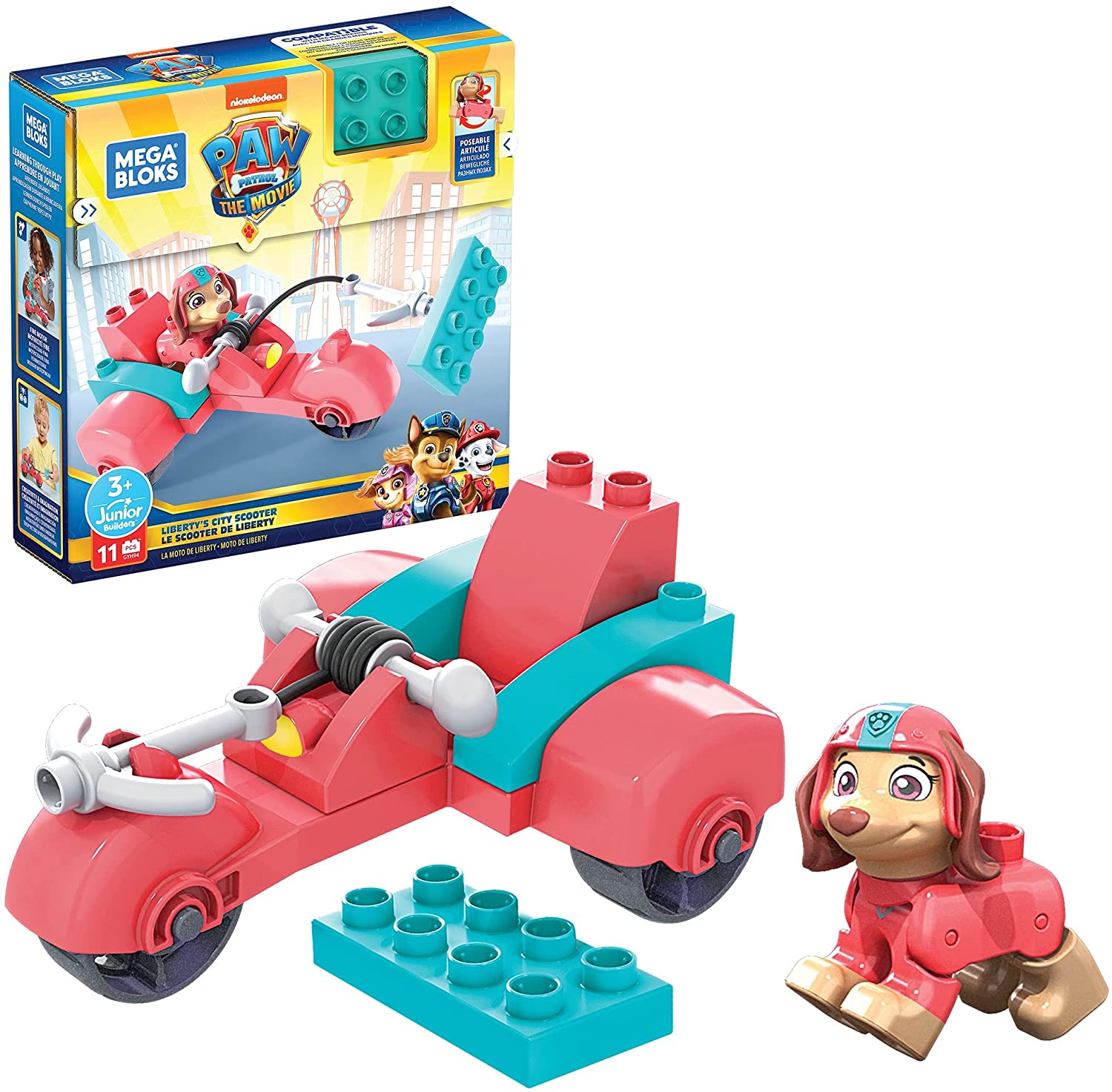 Mattel Mega Bloks Paw Patrol The Movie Liberty s City Scooter Set Yachew