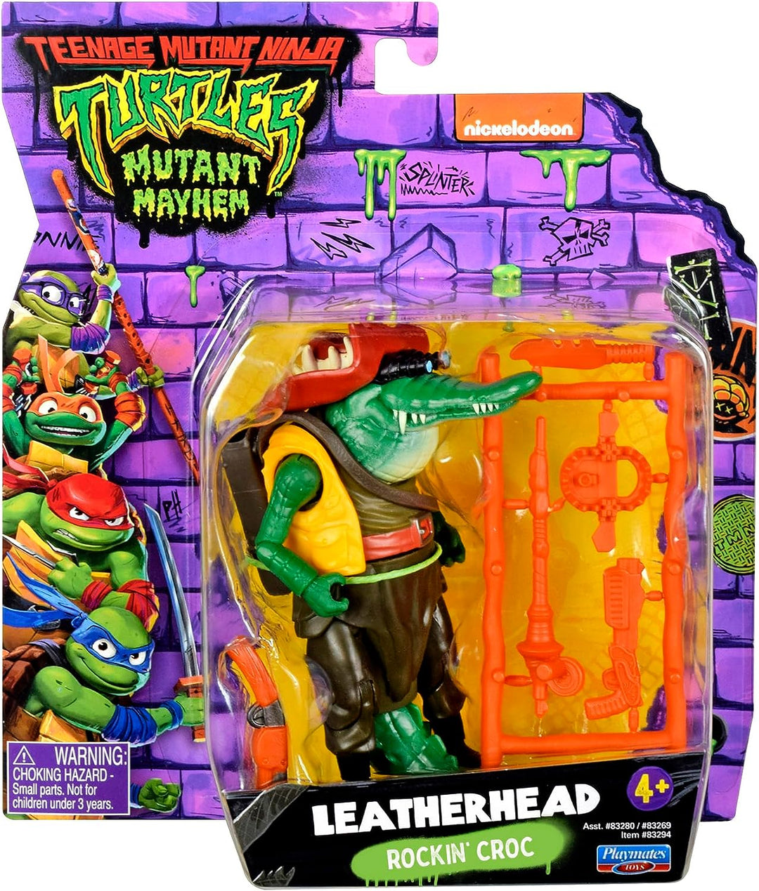 Teenage Mutant Ninja Turtles 83294CO Mutant Mayhem 4,5-Zoll Leatherhead Basic Ac