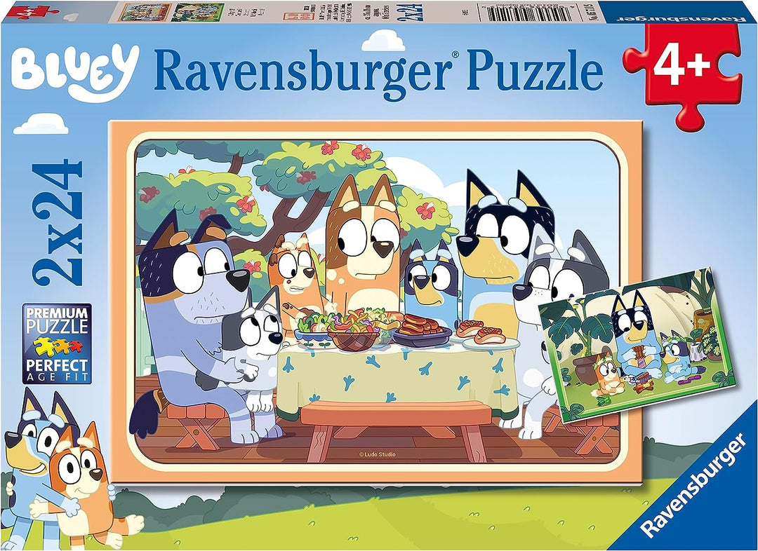 Ravensburger 5711 Bluey Puzzles für Kinder ab 3 Jahren – Kleinkindspielzeug – 2x 2