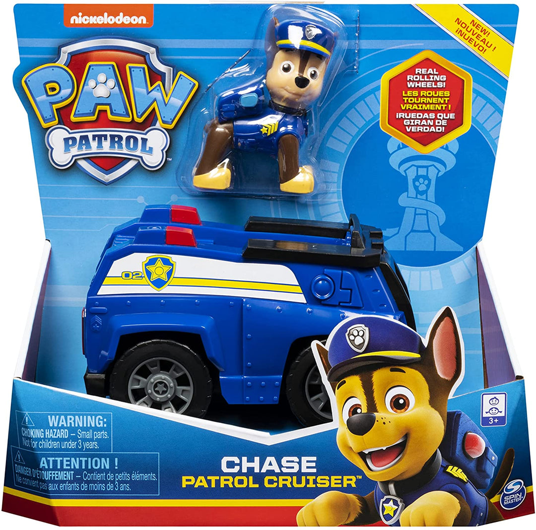 PAW Patrol, Chases Patrouillenkreuzerfahrzeug mit Sammelfigur, für Kinder im Alter