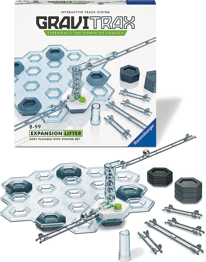 Ravensburger GraviTrax Lift Erweiterungspaket, Erweiterungszubehör – Kugelbahn und Konstruktionsspielzeug für Kinder ab 8 Jahren – STEM