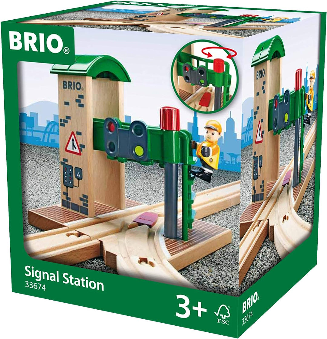 BRIO World Train Signalstation für Kinder ab 3 Jahren – kompatibel mit allen BRIO Eisenbahnsets und Zubehör