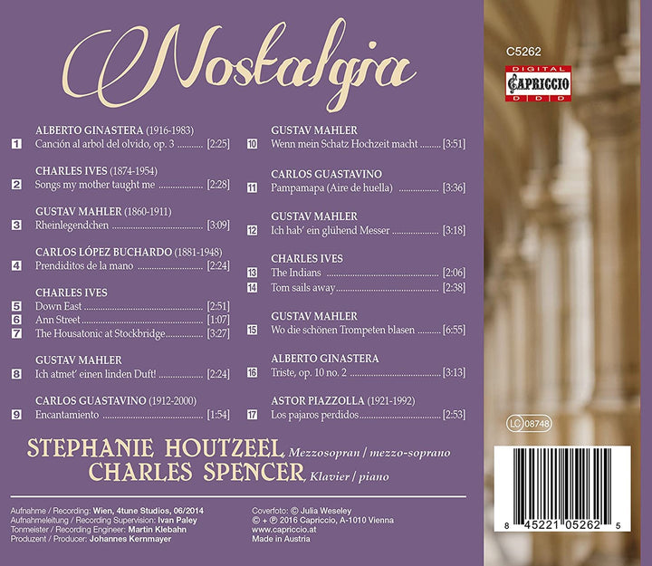 Stephanie Houtzeel – Nostalgie [Stephanie Houtzeel; Charles Spencer] [Capriccio: C5262] [Audio CD]