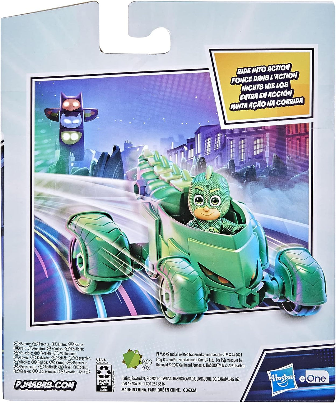 PJ MASKS F2130 Mobiles Vorschulspielzeug, Auto mit Gekko-Actionfigur für Kinder ab 3 Jahren