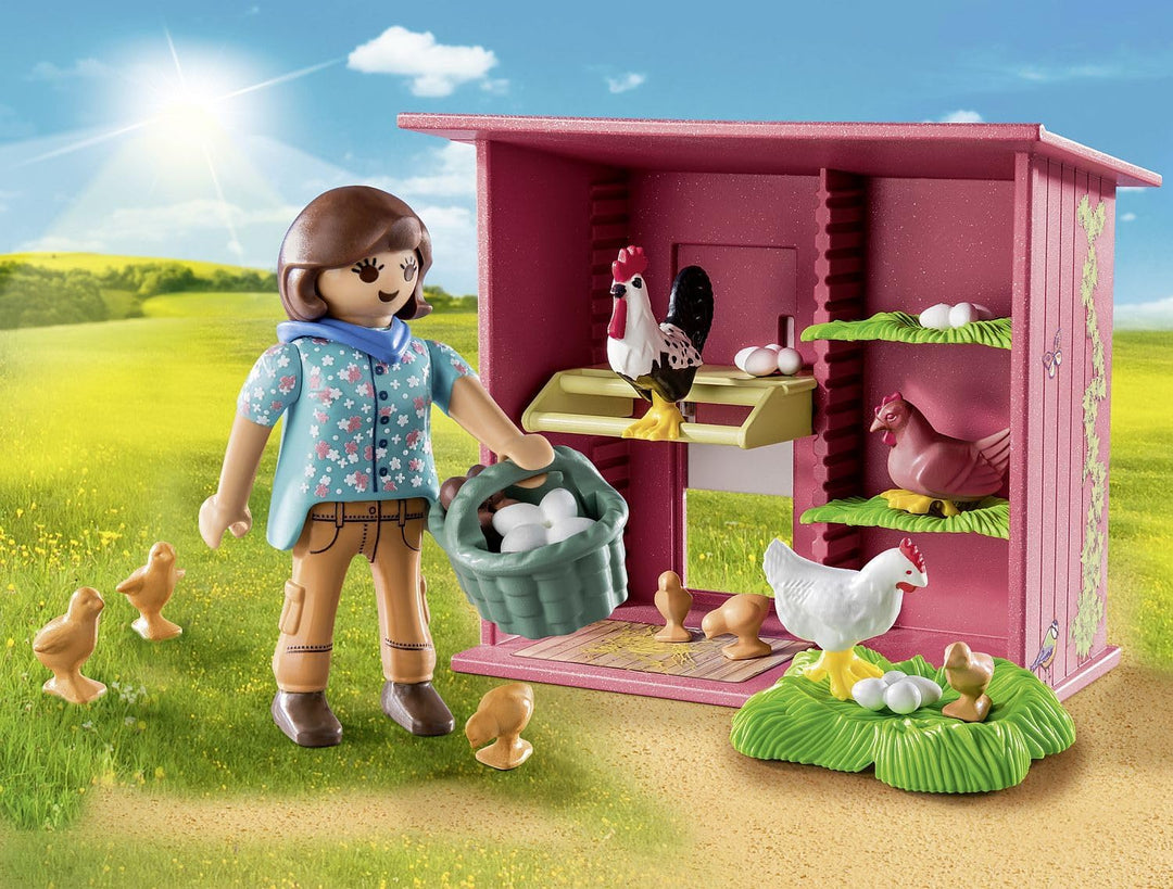 Playmobil 71308 Country Hen House, eine farbenfrohe Hühnerfamilie für Ihren Bauernhof – Kap