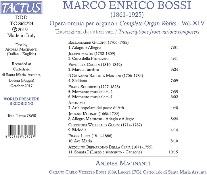 Bossi: Orgelwerke, Bd. 14 [Andrea Macinanti] [Tactus: TC 862723] [Audio CD]