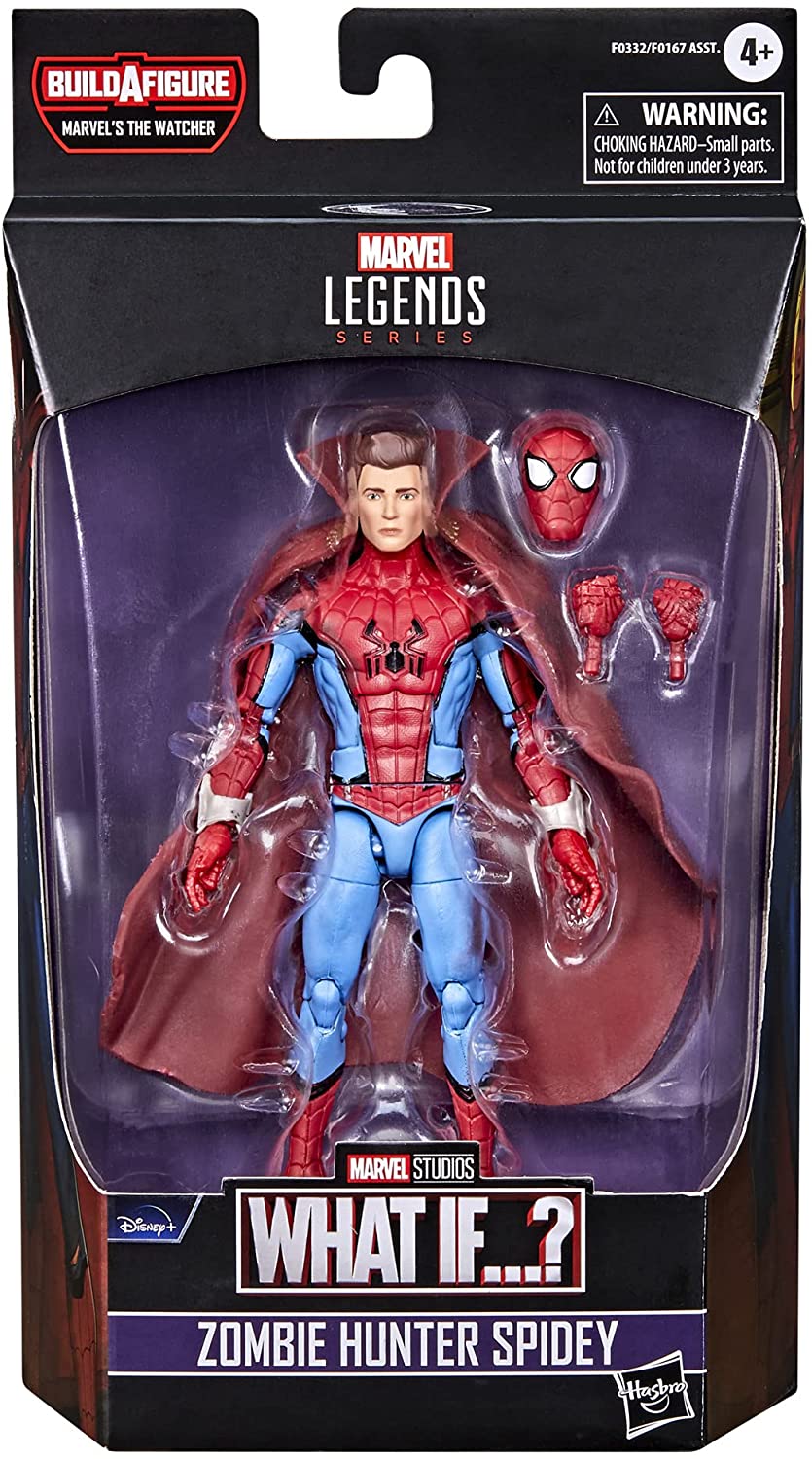 Marvel Legends Series 6-Zoll-Actionfigur Spielzeug Zombie Hunter Spidey, Premium-Design, 1 Figur, 3 Zubehörteile und Teil zum Zusammenbauen einer Figur, mehrfarbig, F0332