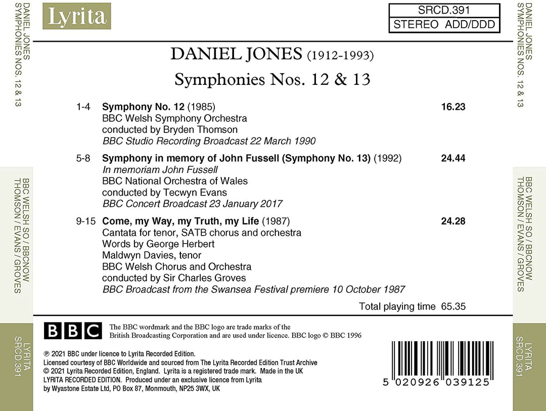 Daniel Jones: Sinfonien Nr. 12 und 13 [Audio-CD]