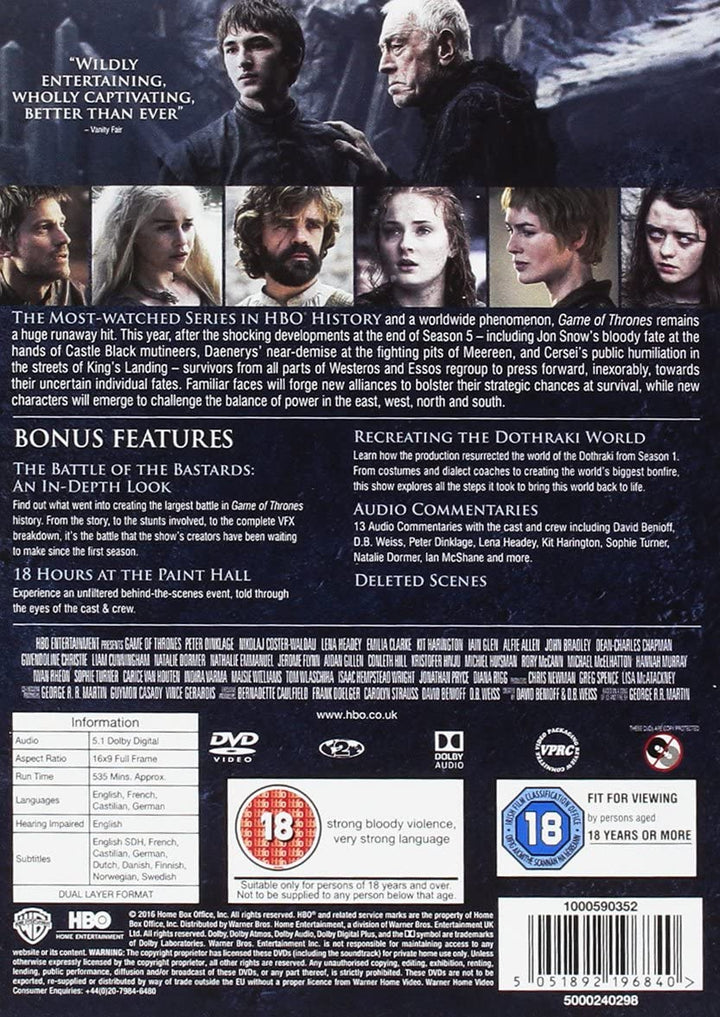 Game of Thrones: Staffel 6 – Drama [DVD]