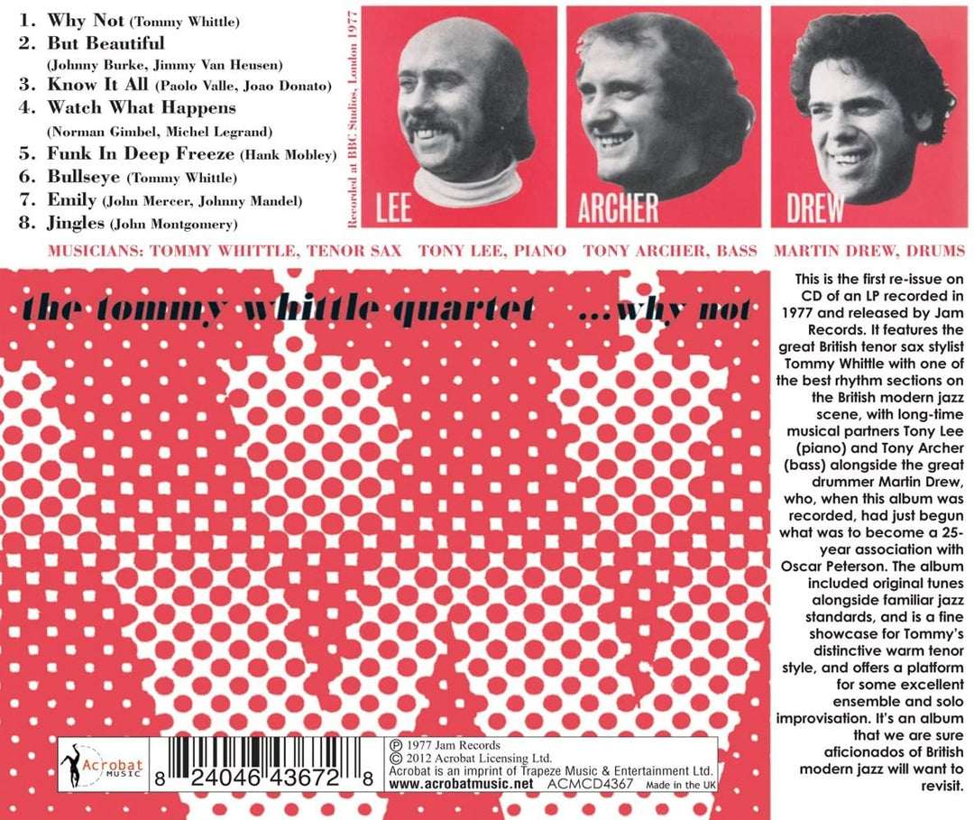 Das Tommy Whittle Quartett – Why Not [Audio CD]