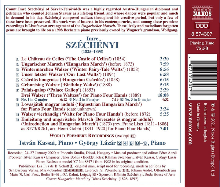 Szechenyi: Walzer [Istvn Kassai; Lzr Gyrgy] [Naxos: 8574307] [Audio CD]