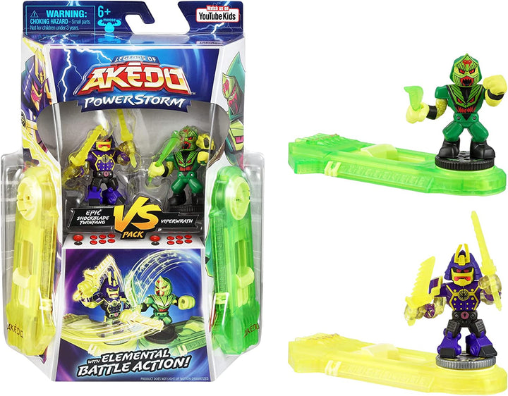 Legends of Akedo: Powerstorm Versus Pack - Viperwrath Vs Twinfang Warrior Figures