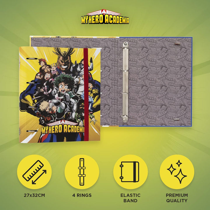 Grupo Erik My Hero Academia 4 Ring Binder - Premium A4 Folders Ring Binder