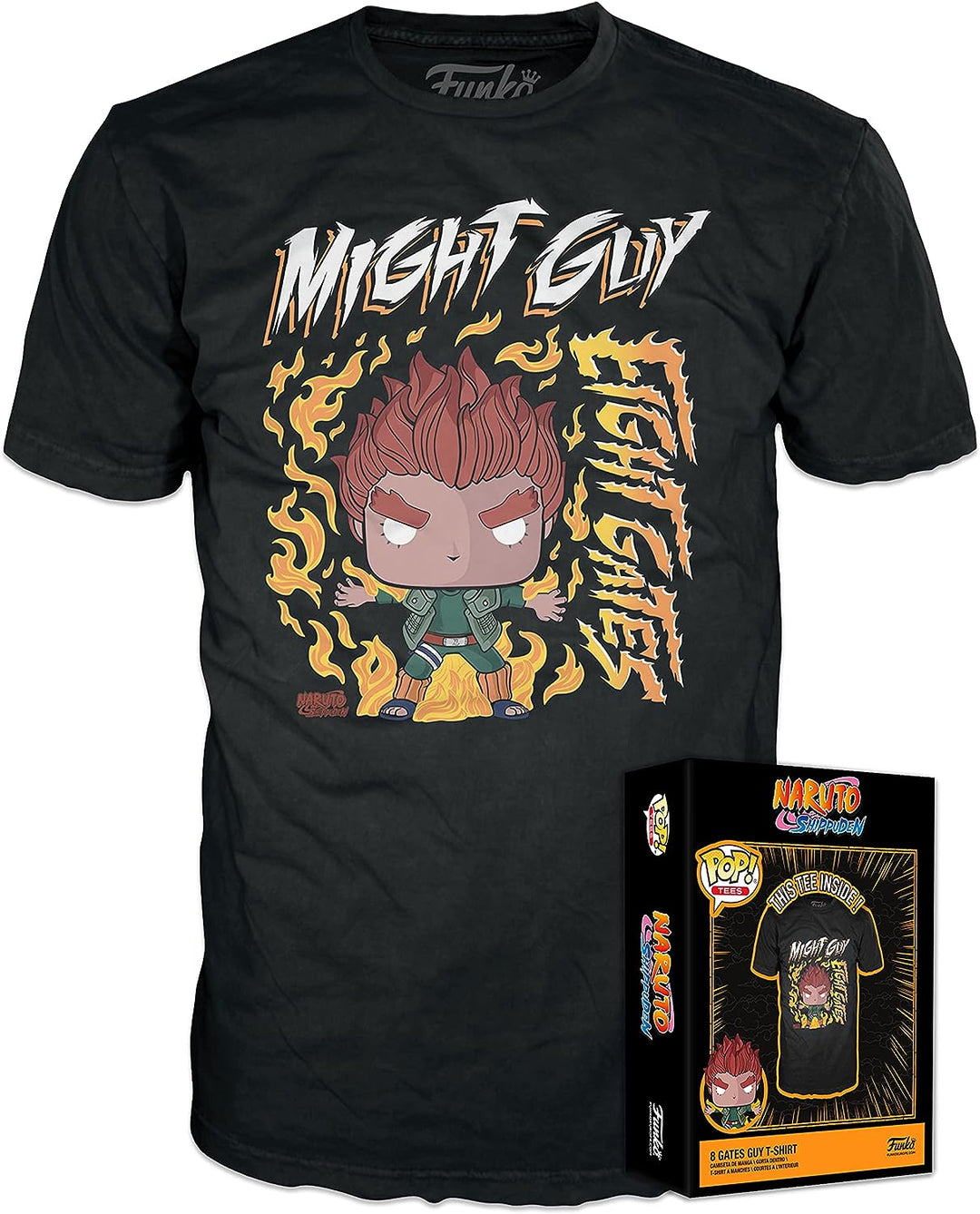 Funko Boxed Tee: Naruto - 8 Gates Guy - Medium - T-Shirt - Clothes - Gift Idea - Short Sleeve Top for Adults Unisex Men and Women