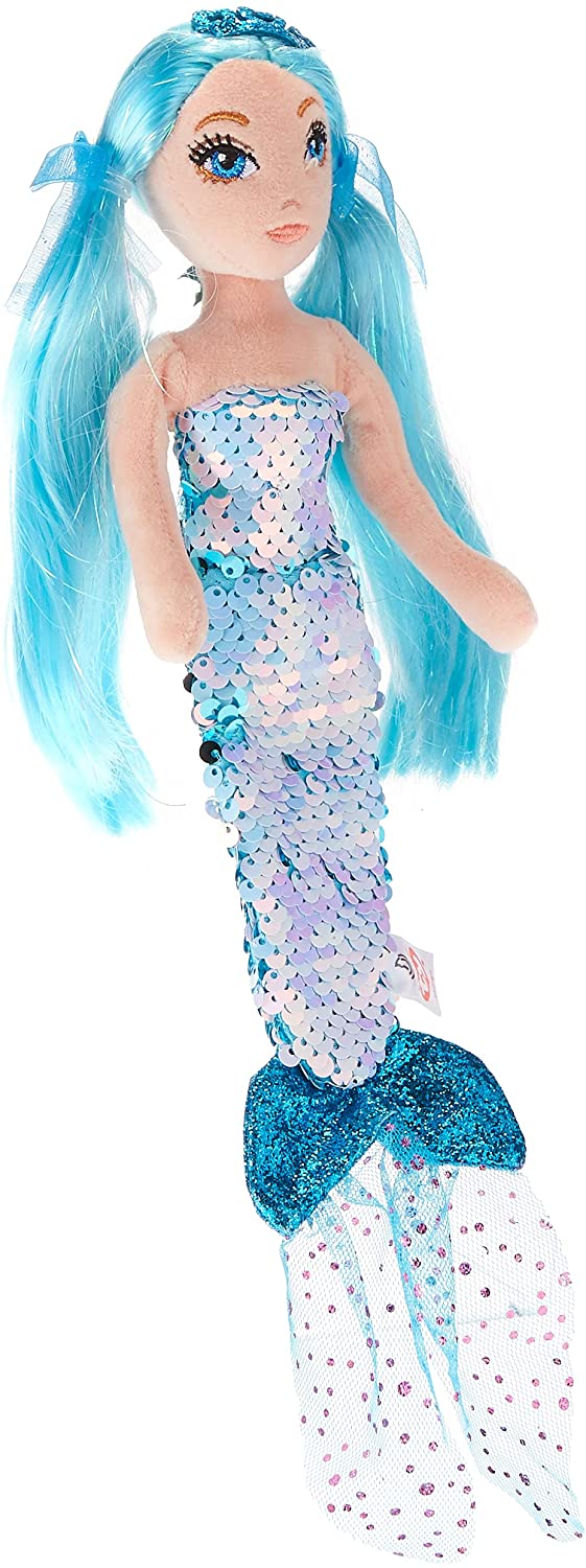 TY TY02102 Indigo Aqua Sequin Mermaid REG, Multicolored