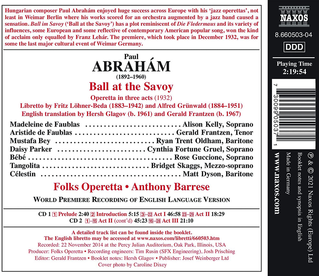 Alison Kelly – Abraham: Ball At The Savoy [Verschiedene] [Naxos: 8660503-04] [Audio CD]