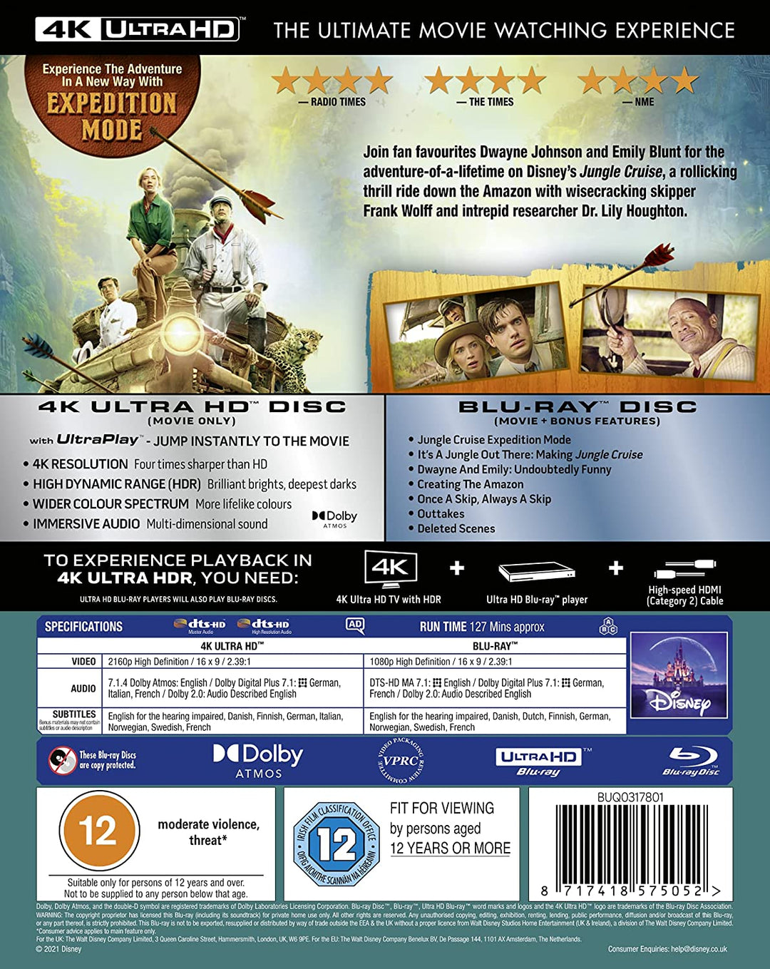 Jungle Cruise UHD – Abenteuer/Action [Blu-ray]