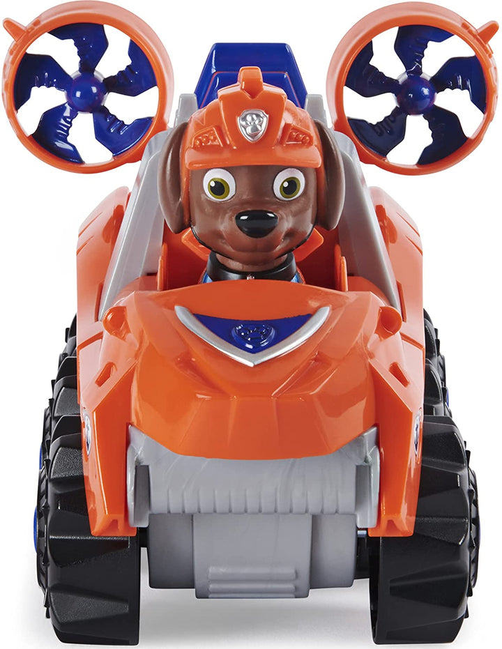 PAW Patrol, Dino Rescue Zumas Deluxe Rev Up Vehicle mit geheimnisvoller Dinosaurierfigur