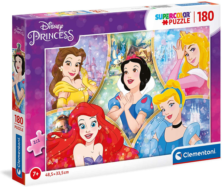 Clementoni 29311, Princess Supercolor Puzzle für Kinder – 180 Teile, ab 7 Jahren